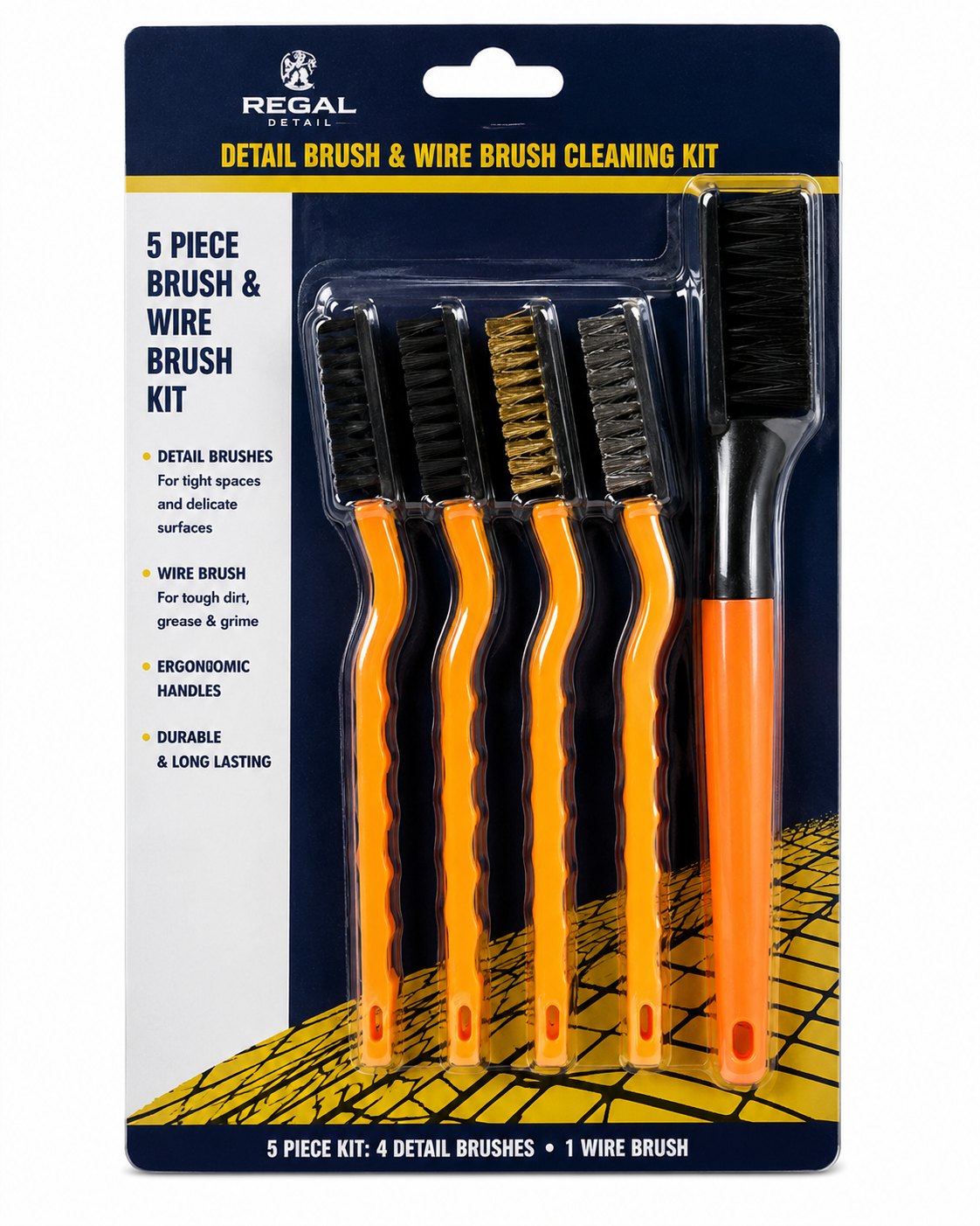 Regal Detail Brush & Wire Brush Cleaning Kit (5-Piece)