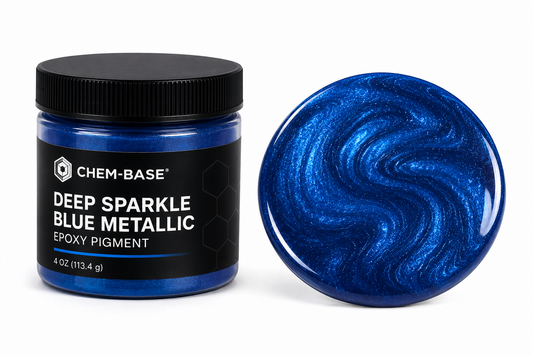CHEM-BASE Deep Sparkle Blue Metallic Epoxy Pigment – 4 oz