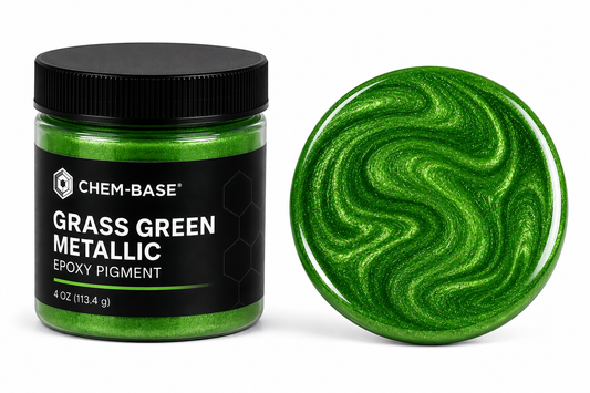 CHEM-BASE Grass Green Metallic Epoxy Pigment – 4 oz