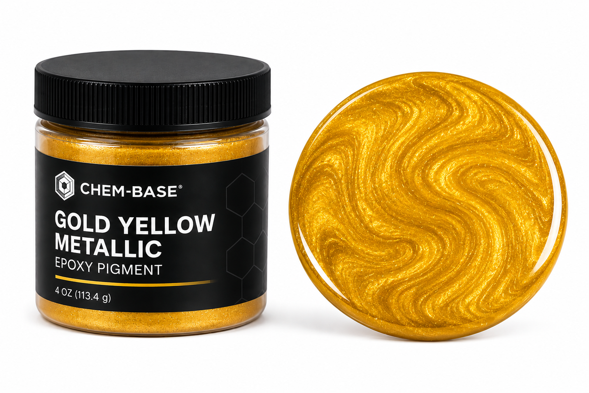 CHEM-BASE Gold Yellow Metallic Epoxy Pigment – 4 oz
