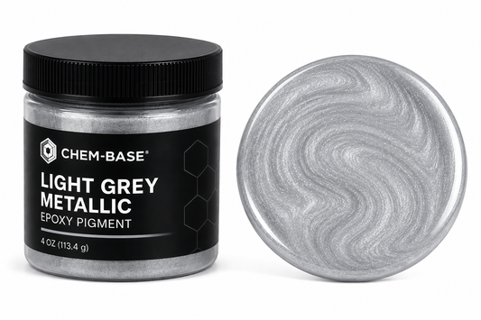 CHEM-BASE Light Grey Metallic Epoxy Pigment – 4 oz