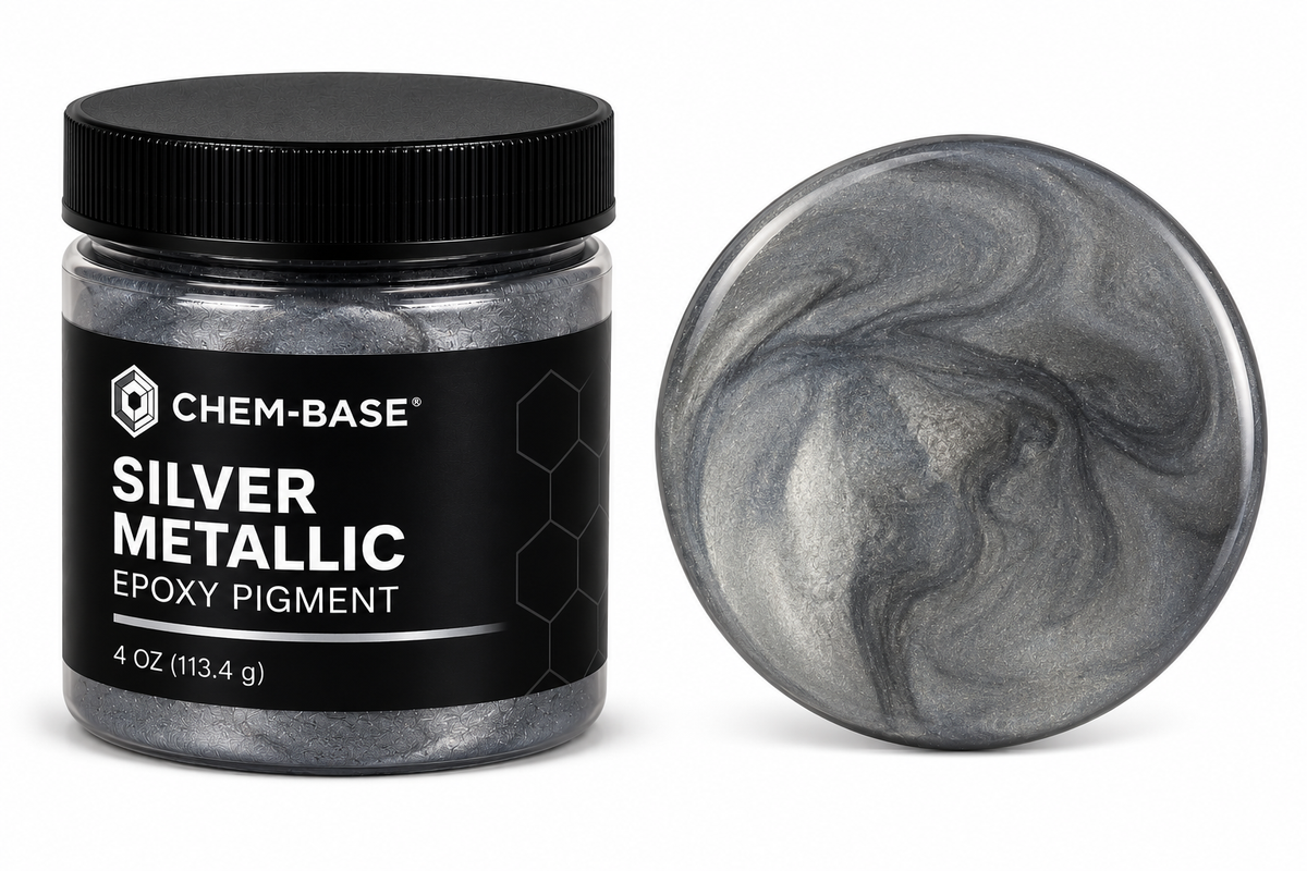 CHEM-BASE Silver Metallic Epoxy Pigment - 4 oz