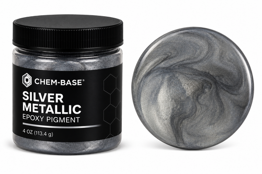 CHEM-BASE Silver Metallic Epoxy Pigment - 4 oz