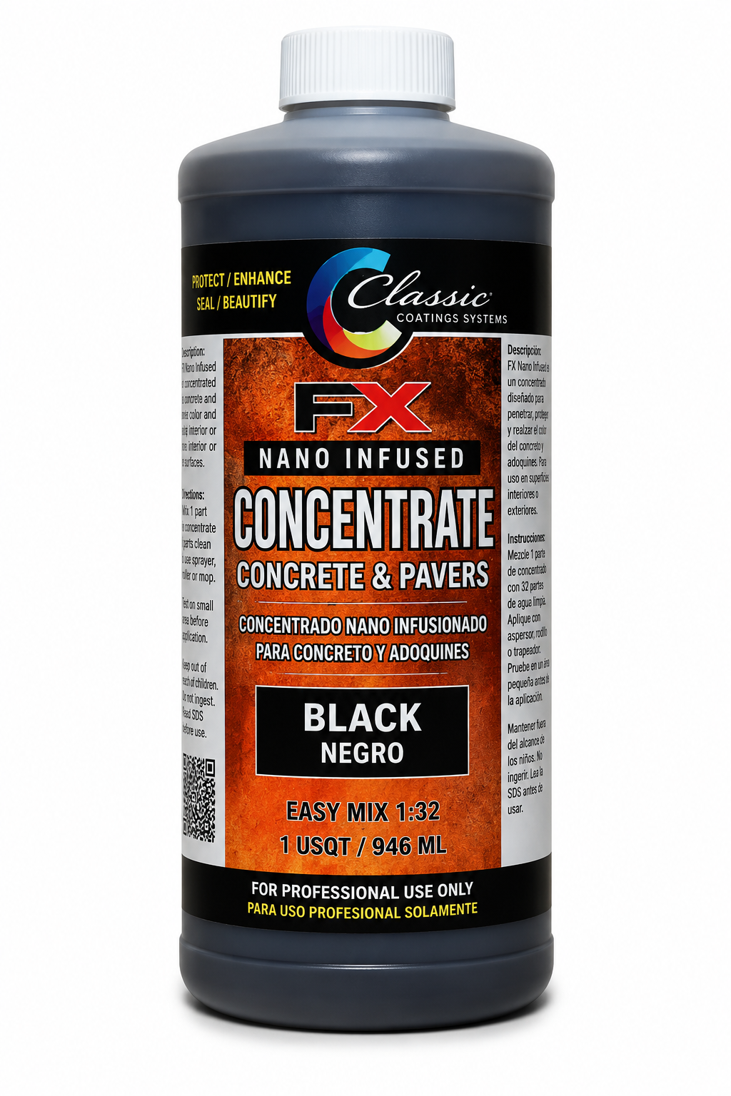 CLASSIC COATINGS SYSTEMS - BLACK - FX NANO - INFUSED - CONCENTRATE - CONCRETE AND PAVERS
