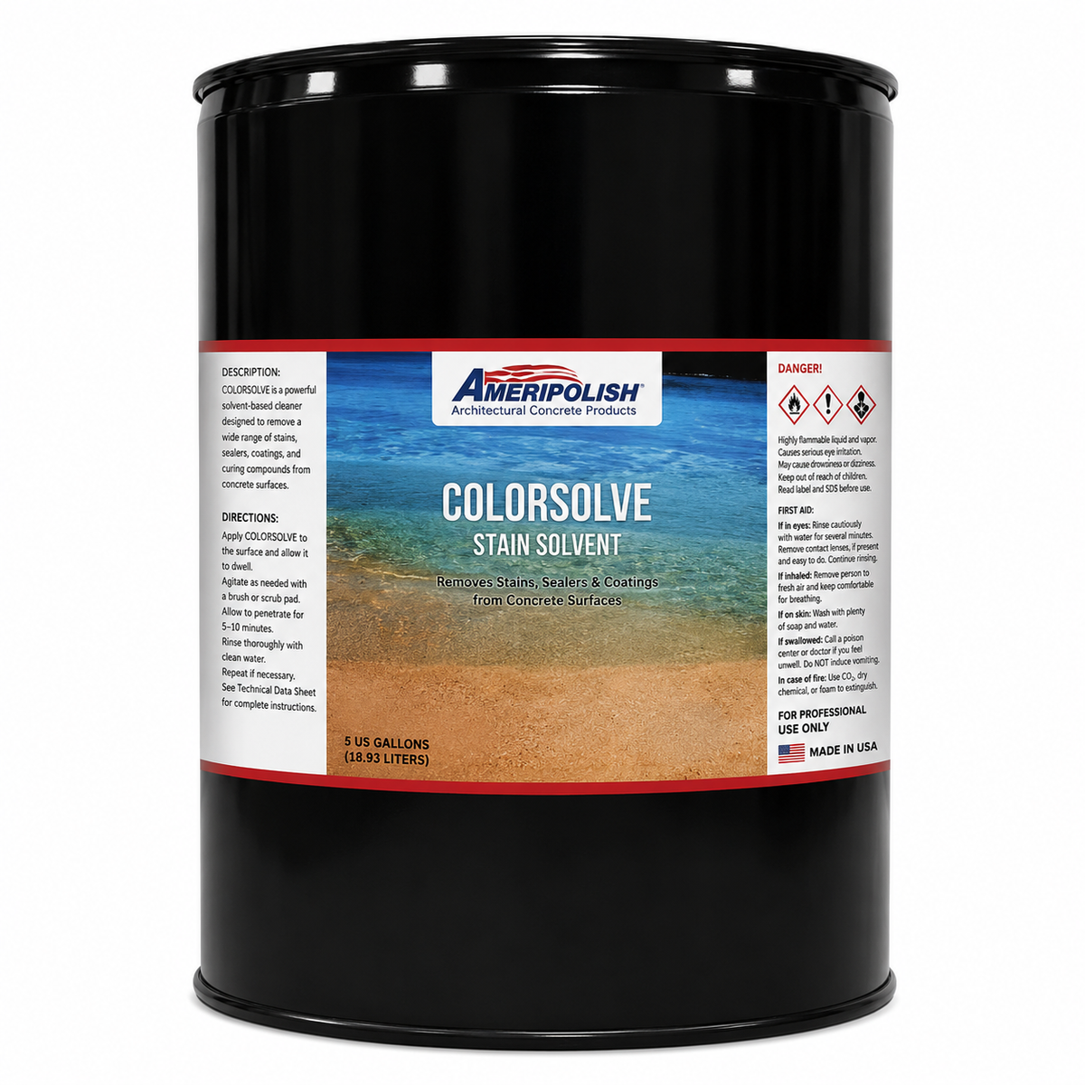 5 GAL AMERIPOLISH COLORSOLVE BLKST