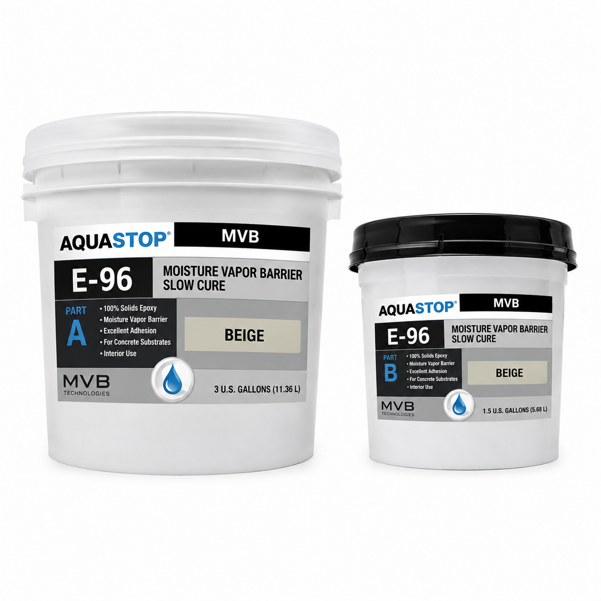 AQUASTOP - E-96 - MVB - A/B - MOINSTURE VAPOR BARRIER SLOW CURE - BEIGE - 3 GAL
