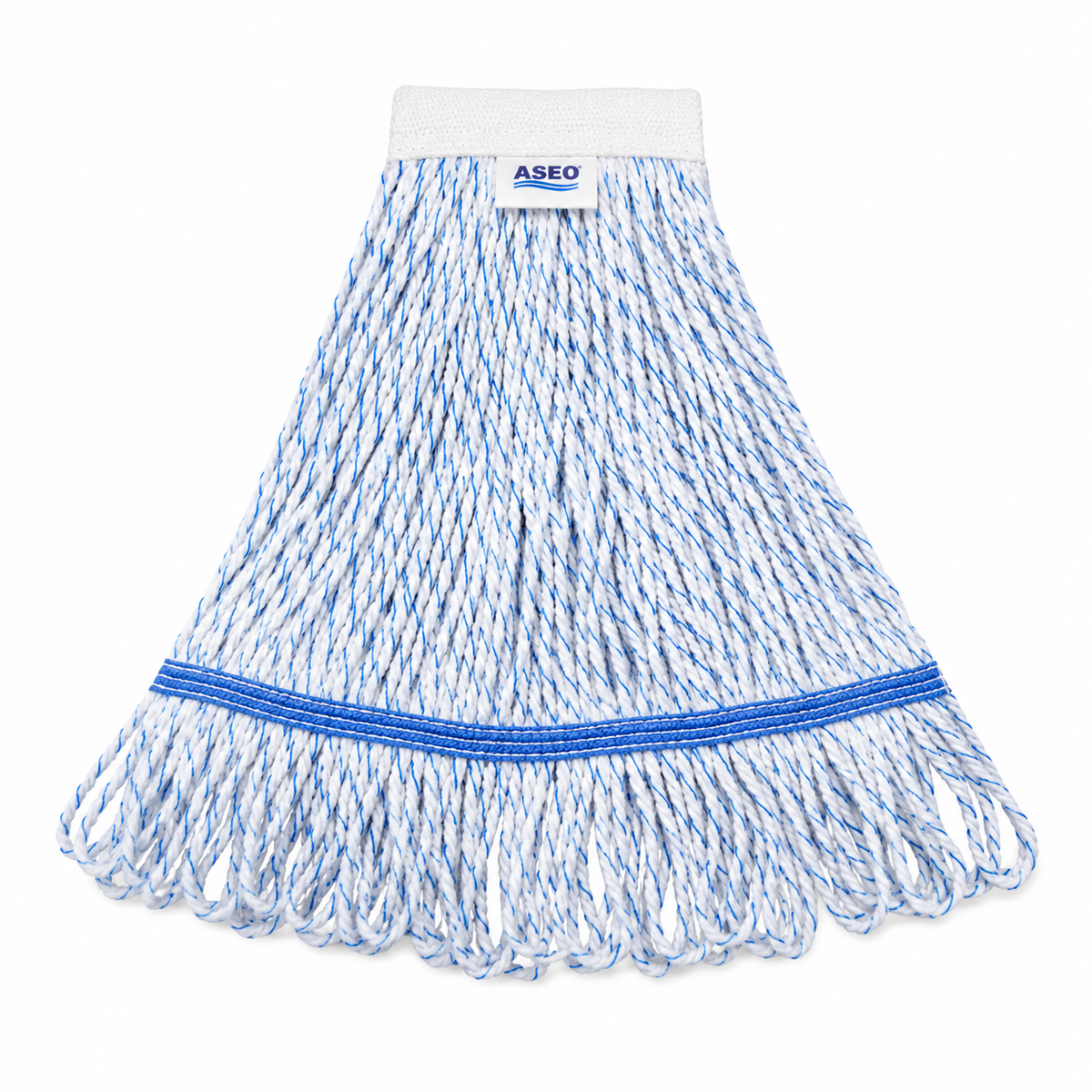 Blue/White Candy Stripe Looped-End Mop Head