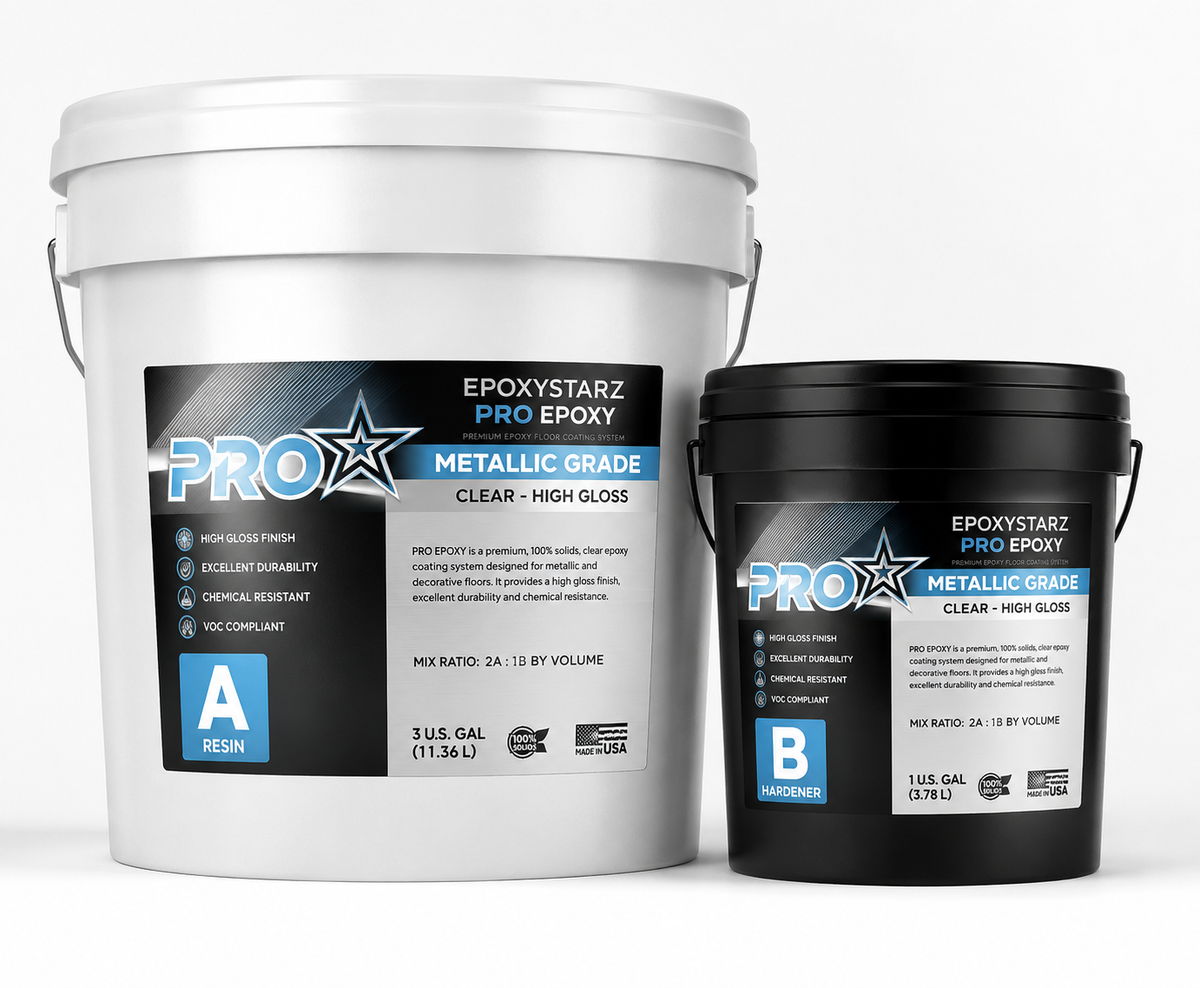 EPOXYSTARZ - EPOXY A/B - PRO EPOXY - CLEAR - METALLIC GRADE - 3 GAL - KIT