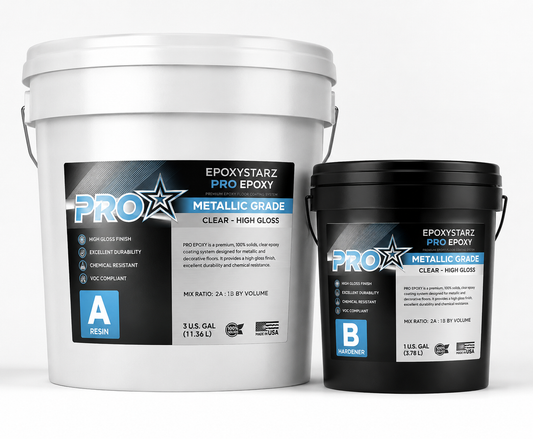 EPOXYSTARZ - EPOXY A/B - PRO EPOXY - CLEAR - METALLIC GRADE - 3 GAL - KIT