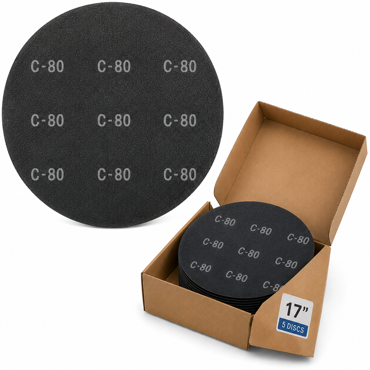 17" Black Silicon Carbide Sanding Screen Disc – 80 Grit