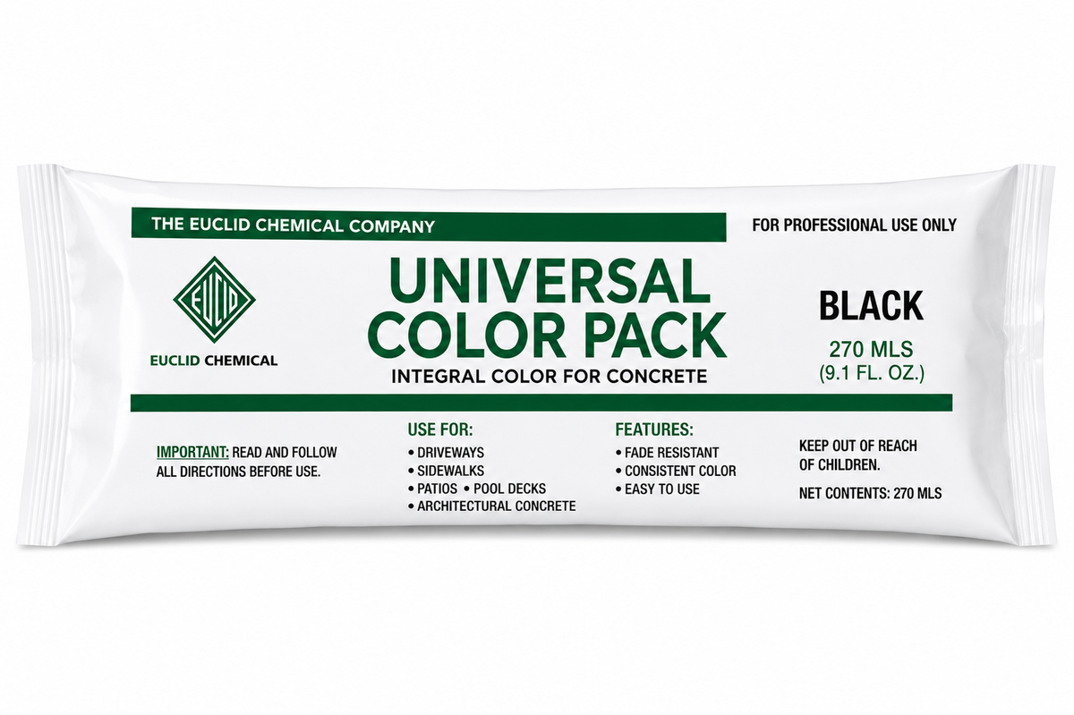 EUCLID CHEMICAL - UNIVERSAL COLOR PACK - 270 MLS BLACK - 1 BAR - DECORATIVE CONCRETE