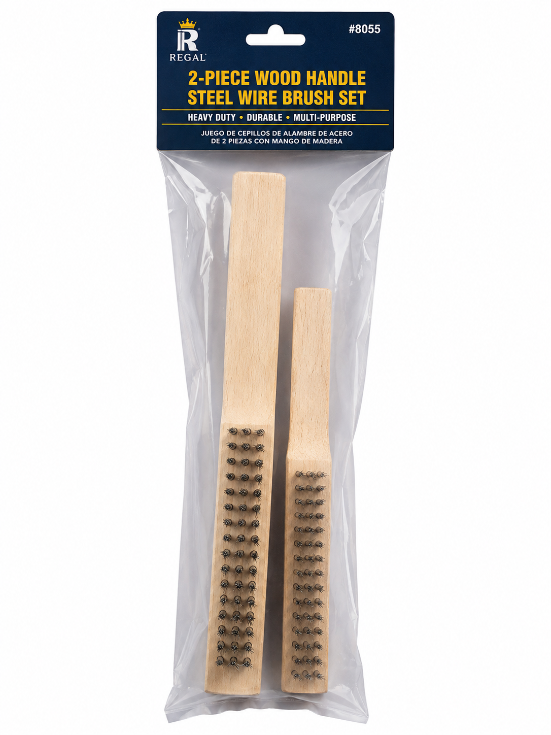 Regal 2-Piece Wood Handle Steel Wire Brush Set